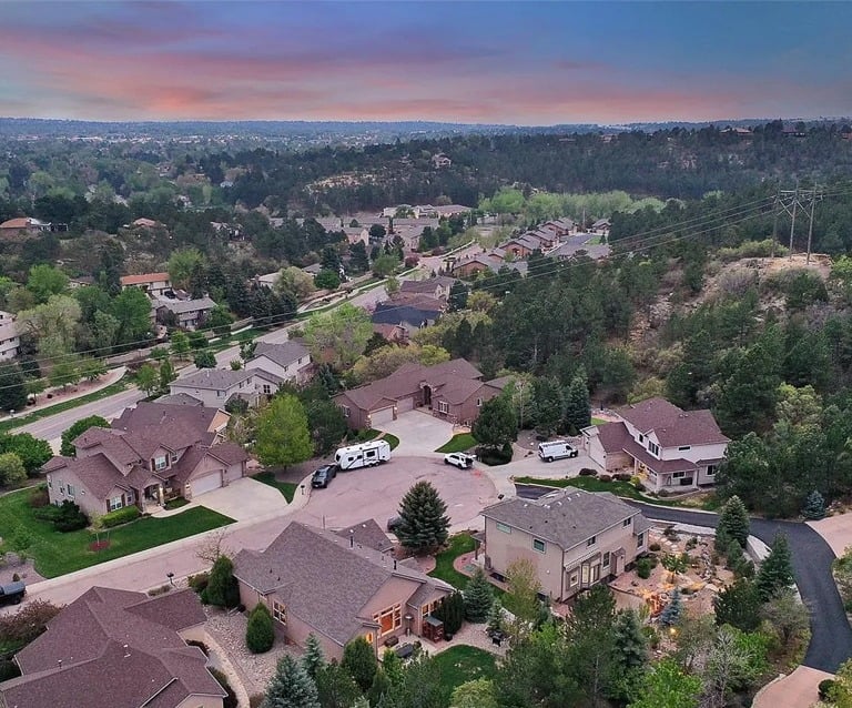 aerial view of houses