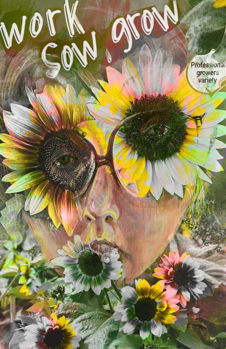 Digital collage - self portrait as Little Weed