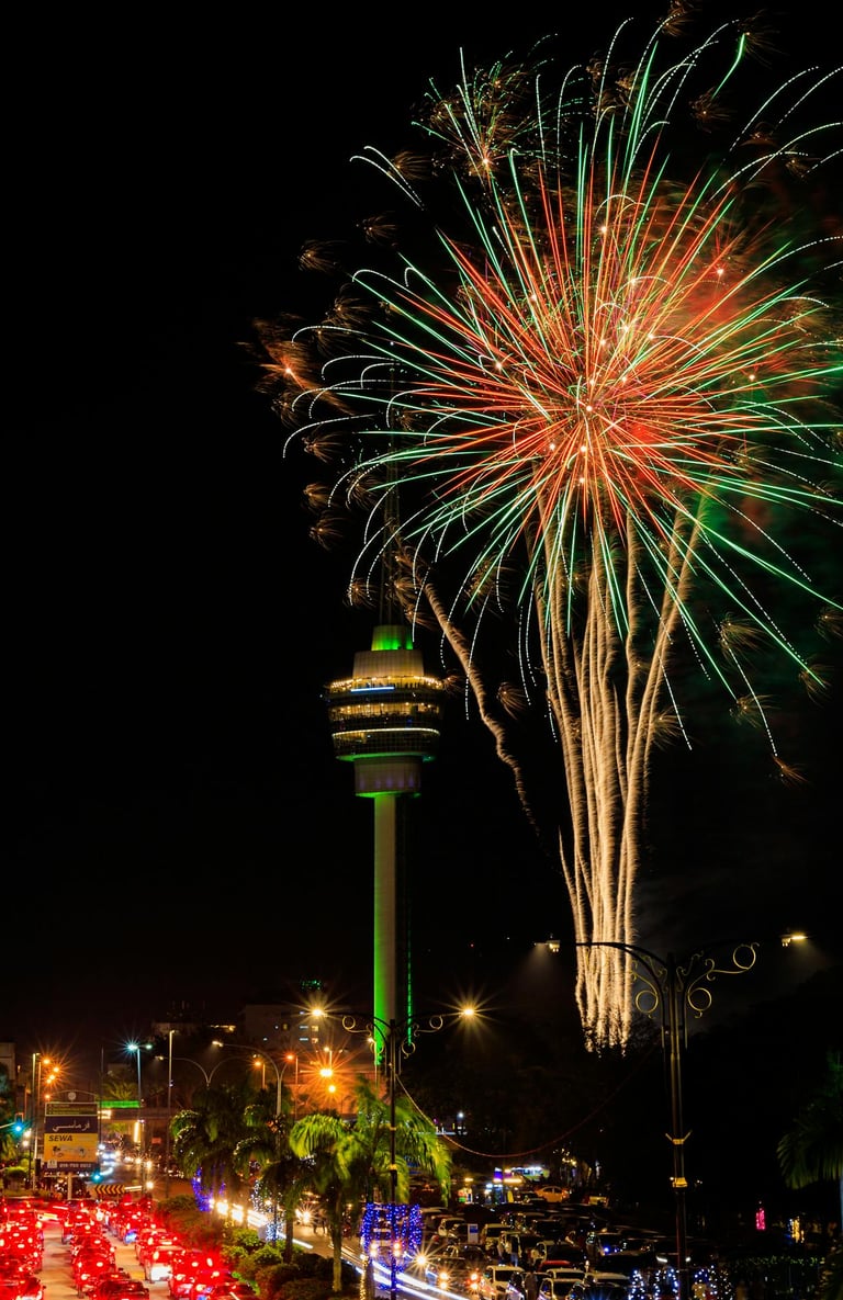 A Firework Display in Kuala Lumpur, Malaysia