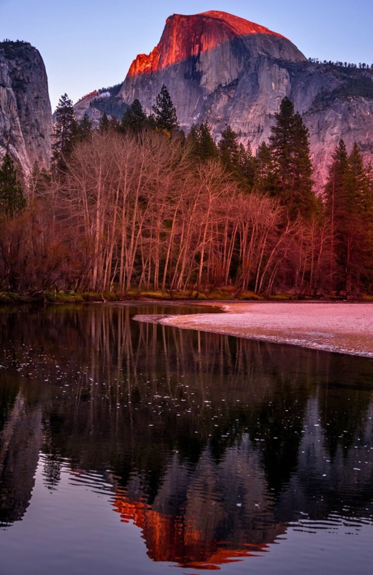 fall-half-dome-during-sunset