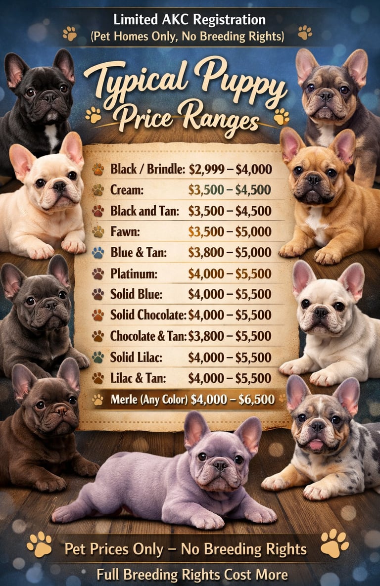 French Bulldog puppy typical price range from breeder