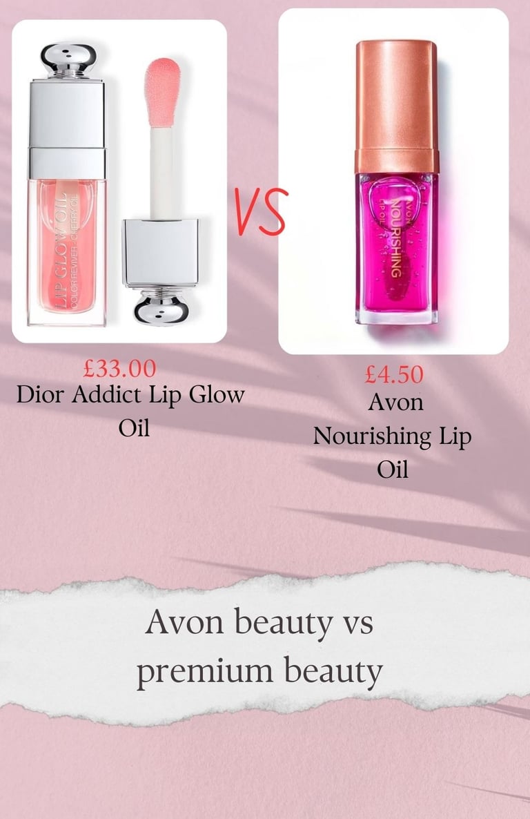 Avon Lip oil vs premium beauty lip oil