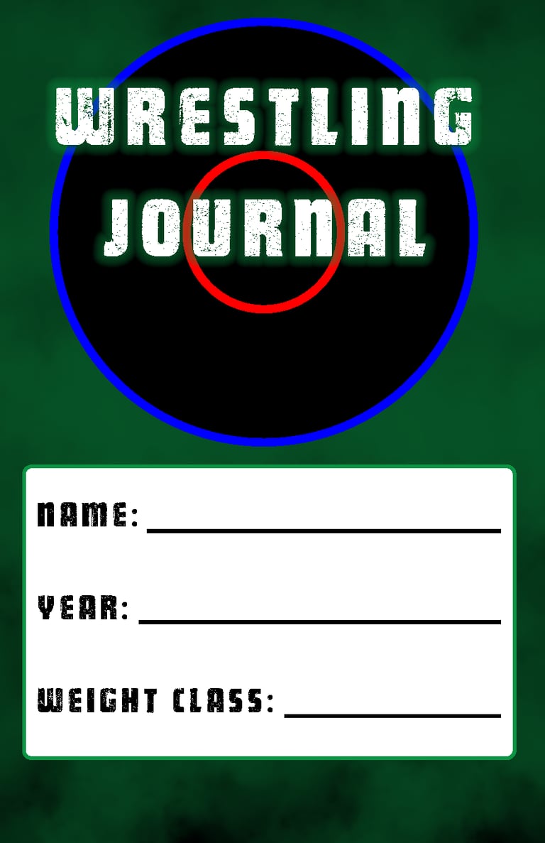 a wrestling journal cover with a green background
