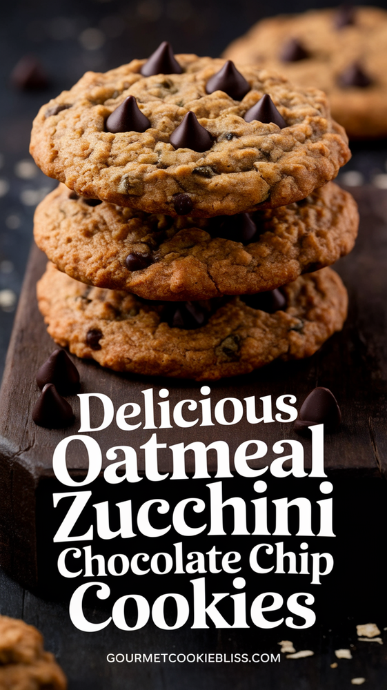 Oatmeal zucchini chocolate chip cookies are soft, chewy, and packed with healthy ingredients.