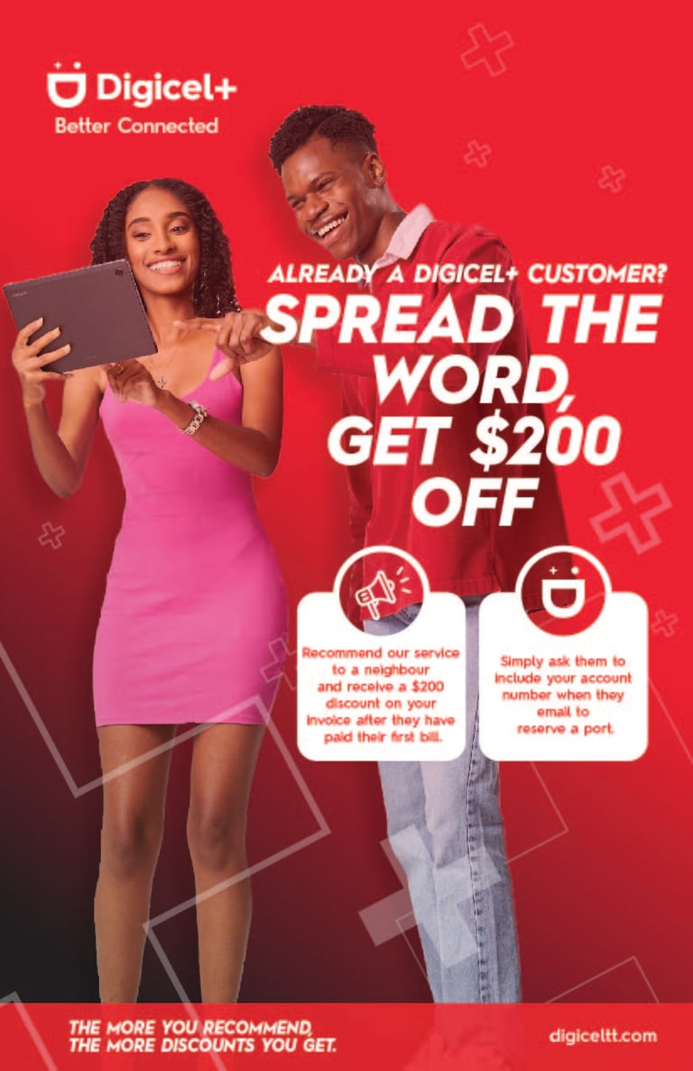 A Digicel ad promoting a new customer campaign in Tacarigua, Trinidad created by Andre Bates