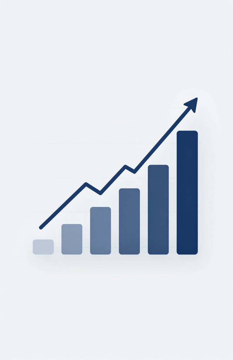 An abstract, clean visualization of digital growth and data analytics, using sleek lines and geometric shapes. The color palette features #415A77 and #0D1B2A against a neutral background, projecting expert capability.