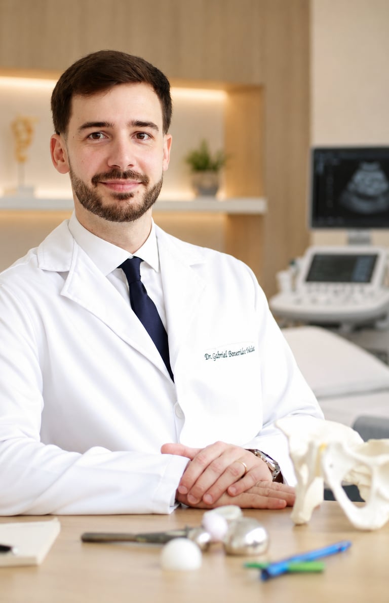 Dr Gabriel Benevides em seu consultório particular em Moema
