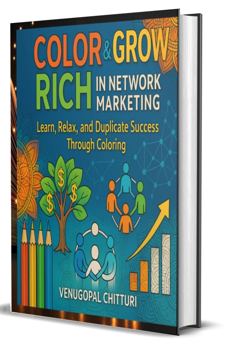 a book cover of a book - color and grow rich in network marketing