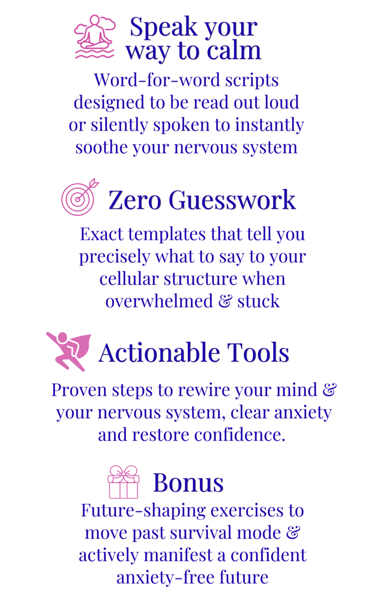 A listing of benefits the scripts in the ebook "Pull The Plug On Anxiety" has