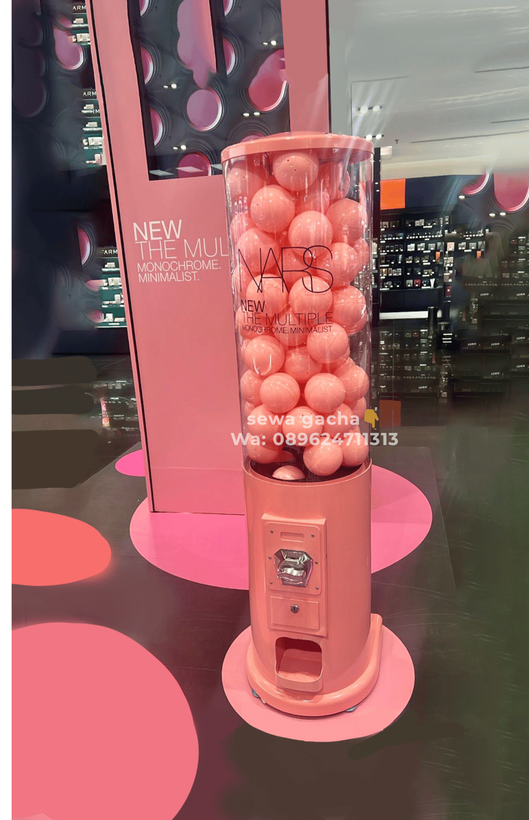 sewa mesin gumball gachapon gacha pink