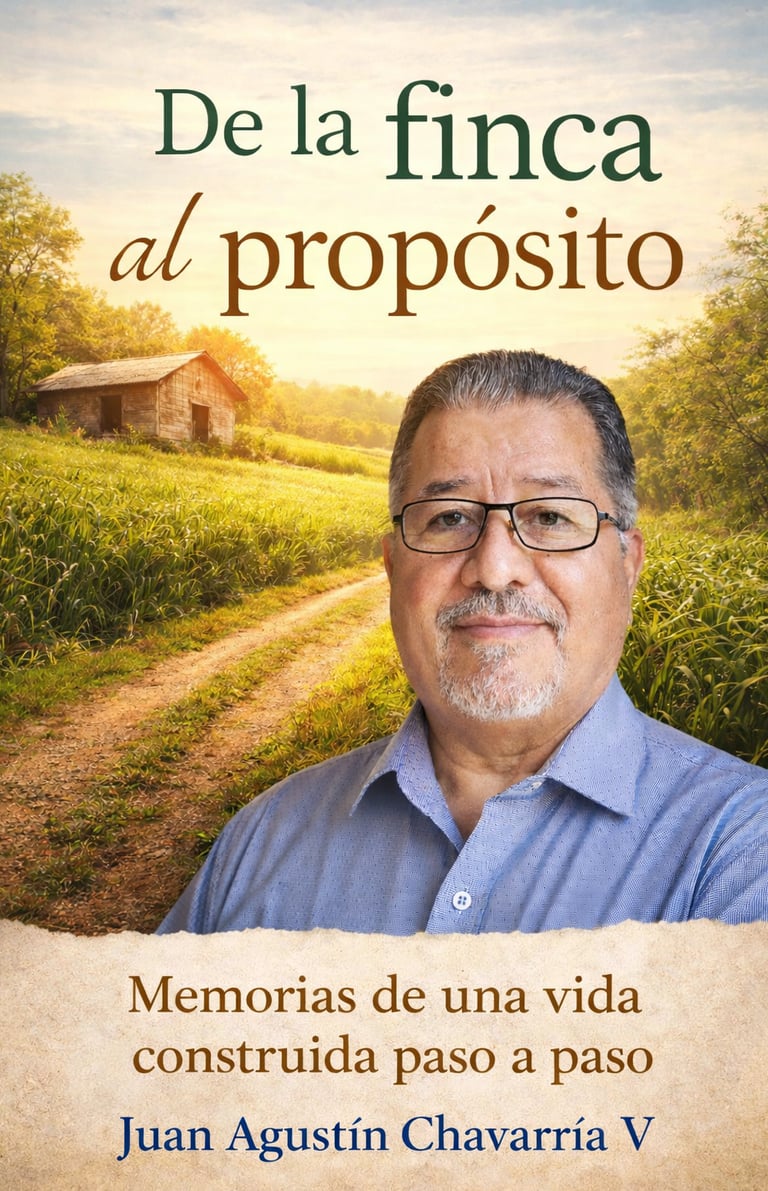 Portada del libro "De la finca al propósito" De Juan Agustín Chavarría