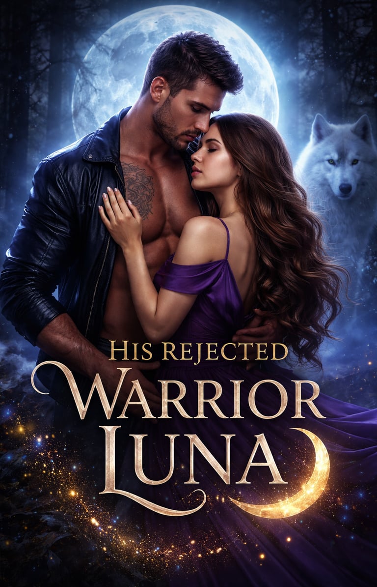 His Rejected Warrior Luna- Werewolf romance novel cover by Black Barbie - VJ & BB Premium Fiction