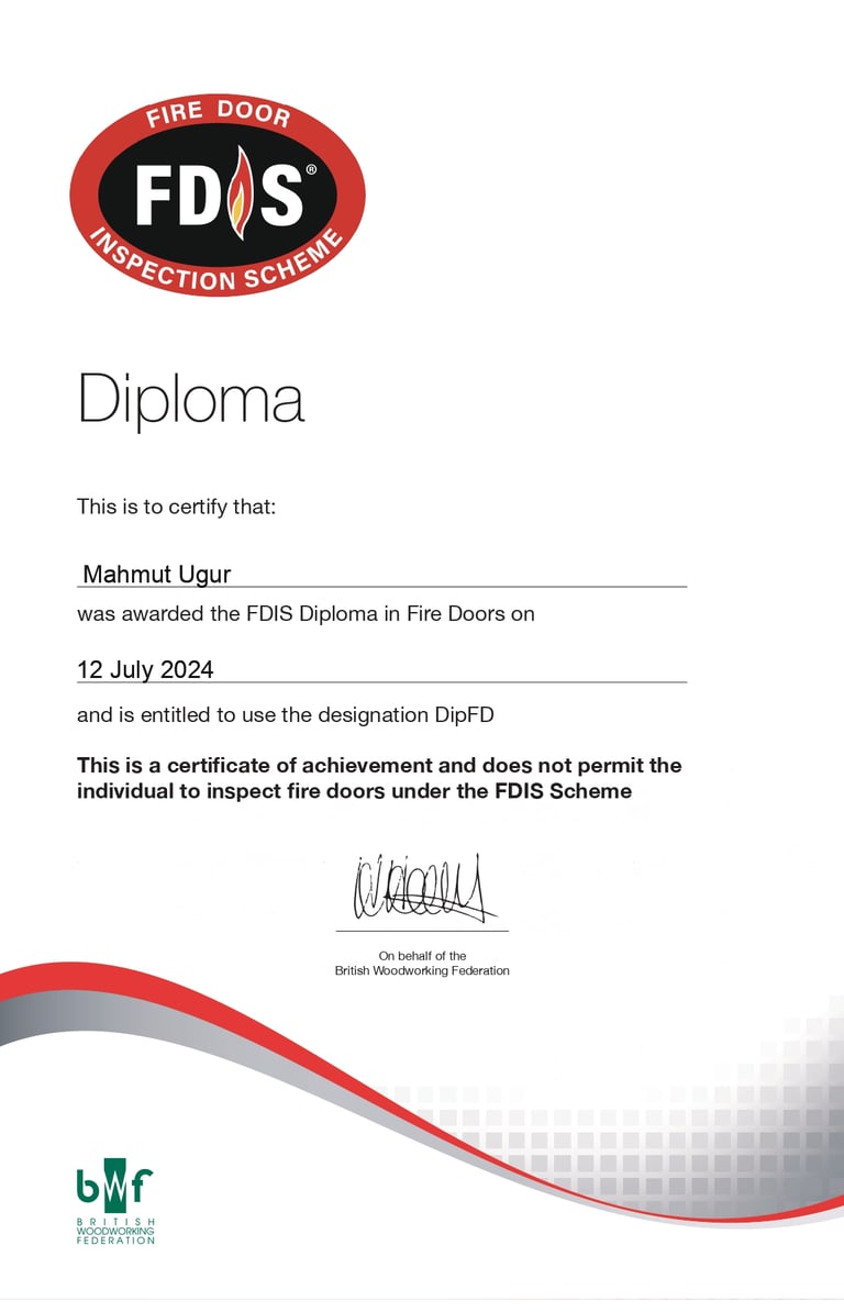 Fire Door Inspection Scheme Diploma