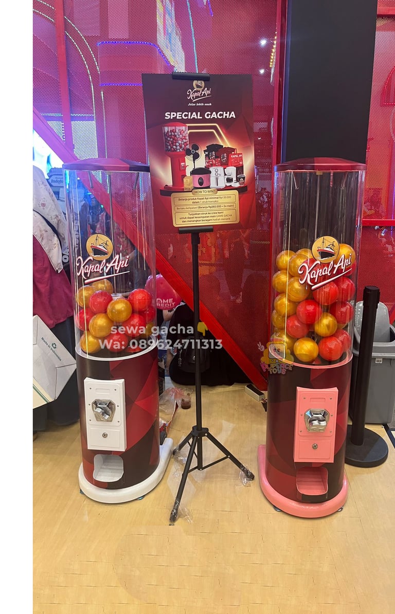 sewa mesin gacha gachapon tabung untuk event