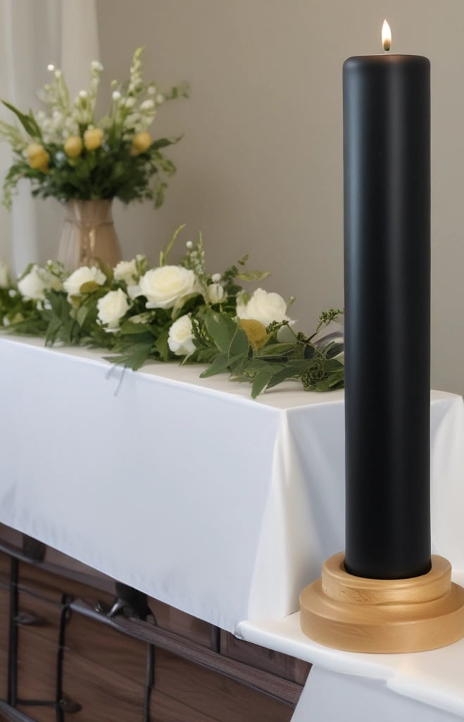a candle with a candle holder and a candle
