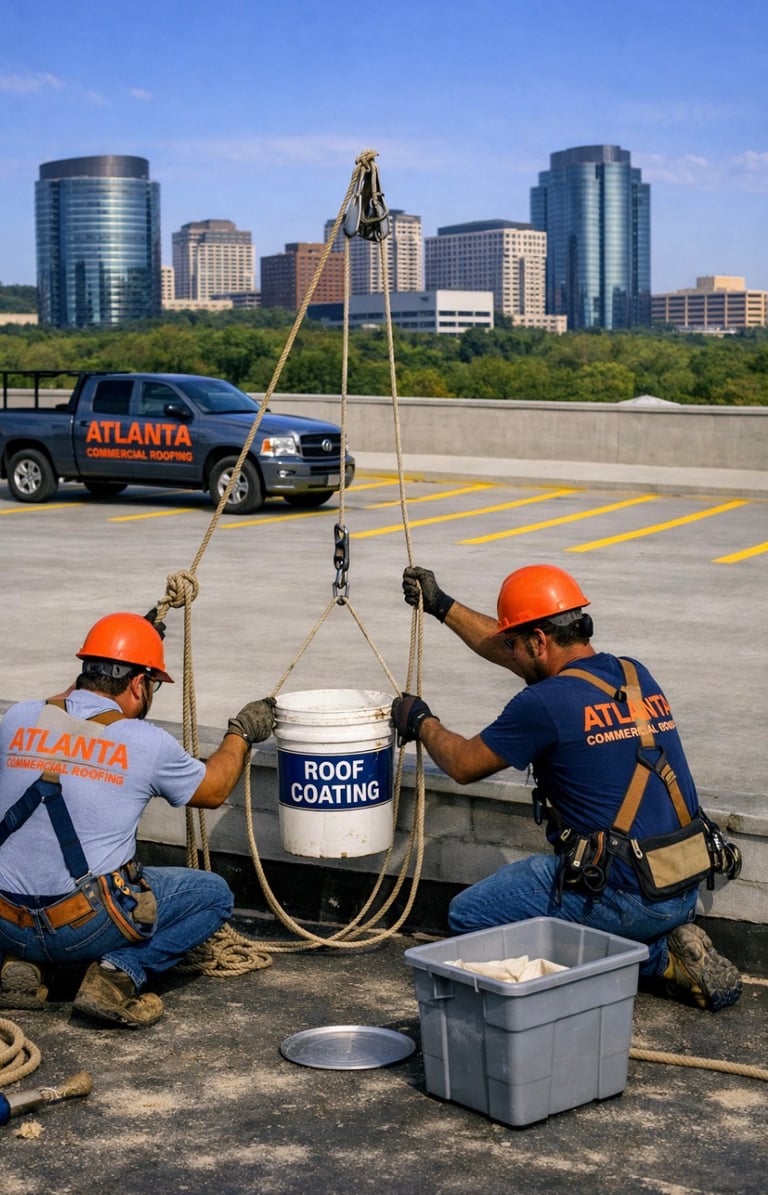 Atlanta commercial roofing company roof coating 