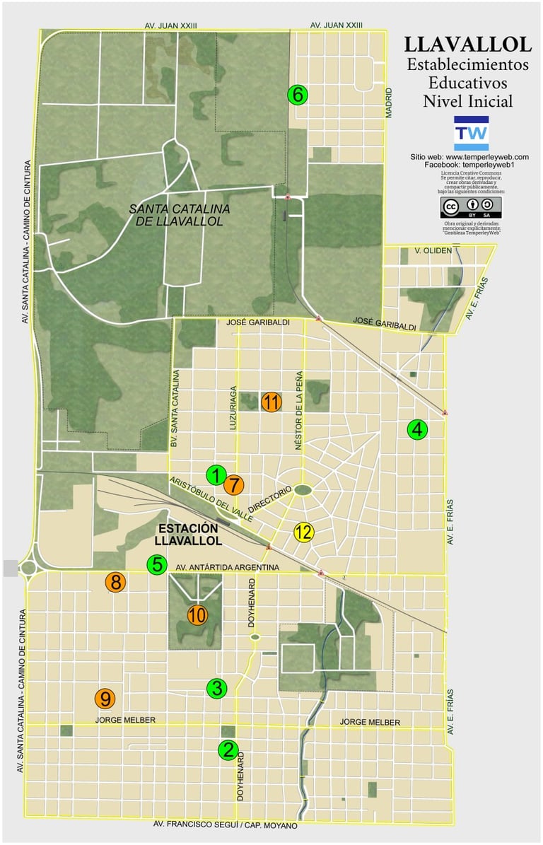 Mapa de Jardines de Infantes en Llavallol