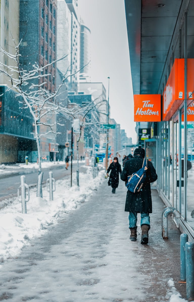 snow, Montréal, snowstorm, downtown, Saint-Catherine