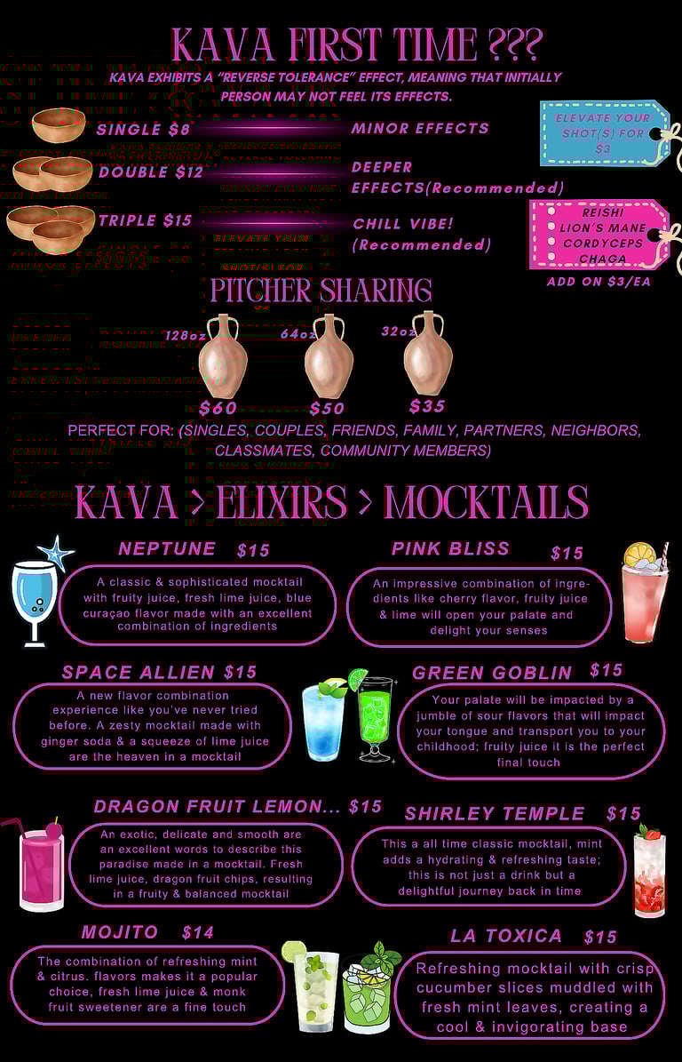 Delicious and Refreshing drinks at the best Kava Bar LA