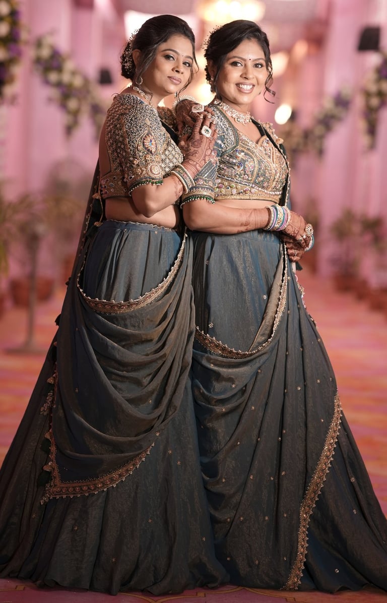 best derani jethani makeup and hair styles photography in r&d bridal makeup vadodara