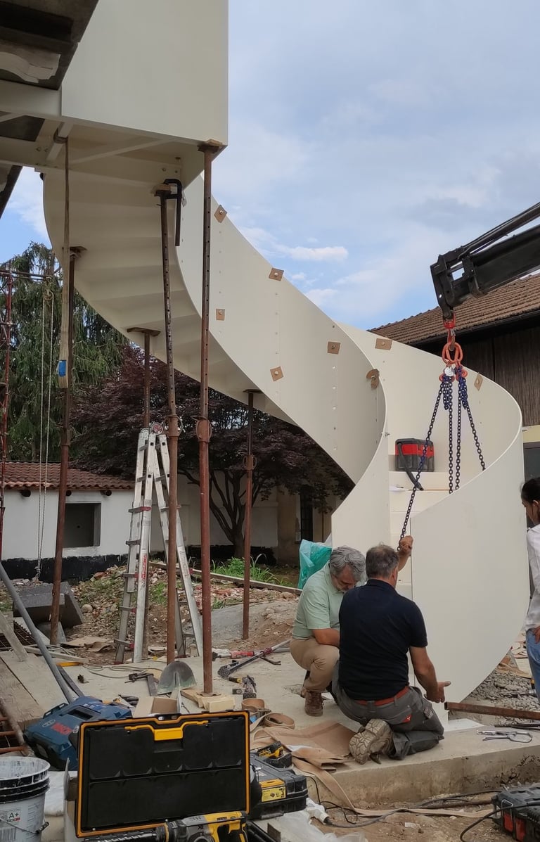 Prototipo di scala elicoidale in ferro