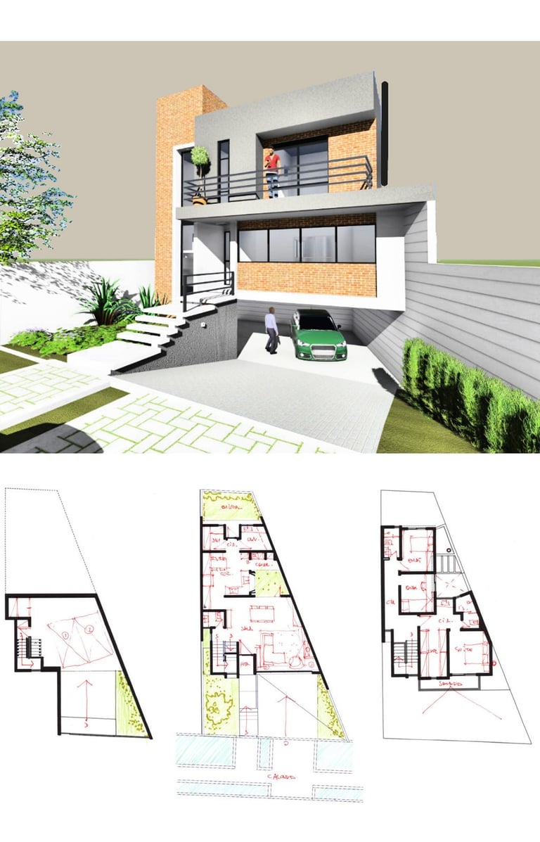 Layout, croqui e perspectiva 3d de projeto residencial -Arqmaisart
