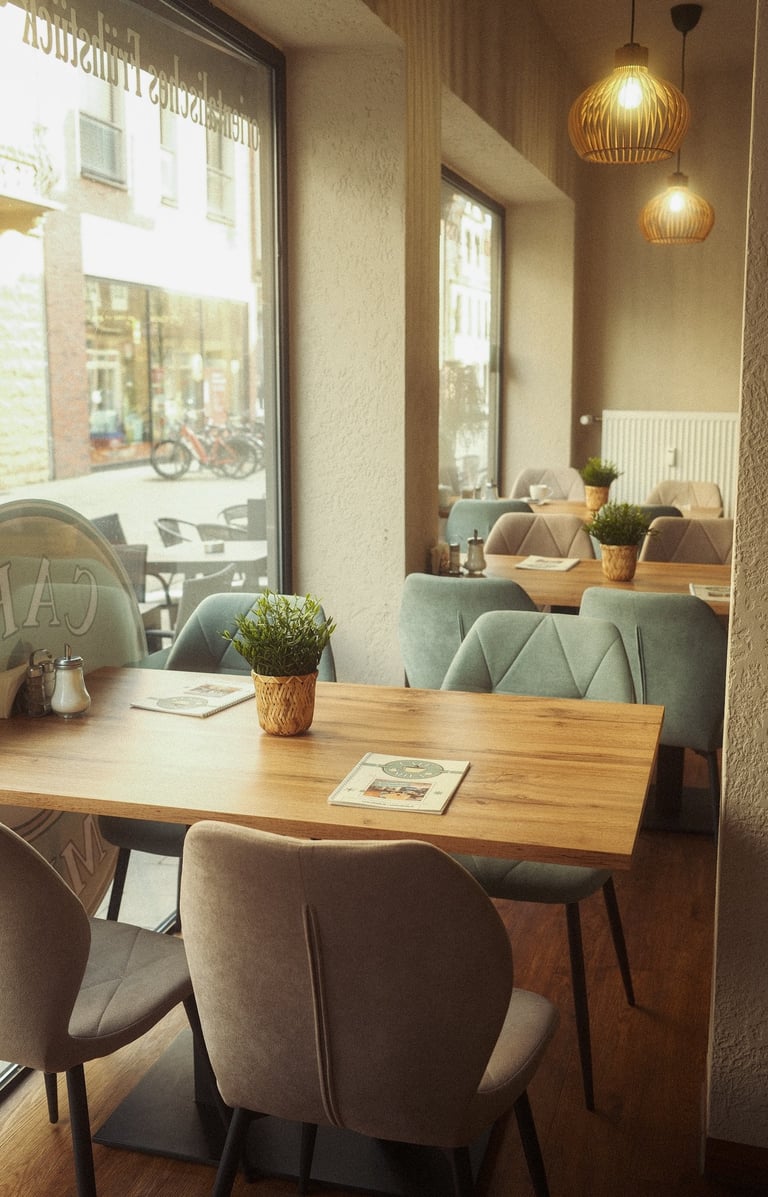 estaurantfotografie Rheine: Gemütliches Ambiente im Café Mila.