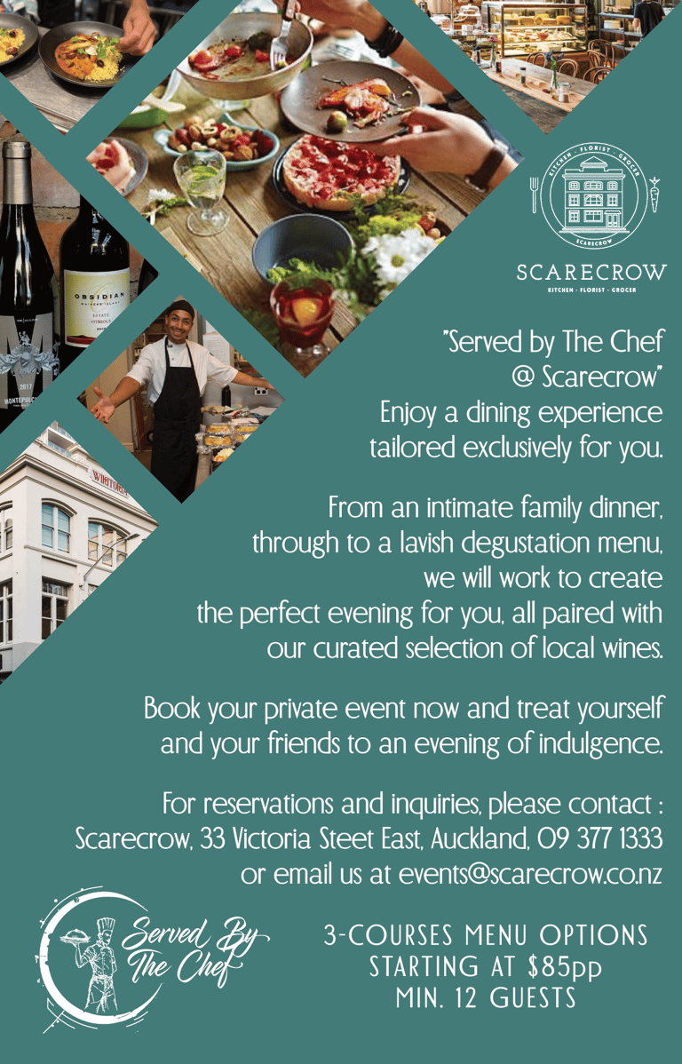 a flyer for a restaurant with a chef and a chef