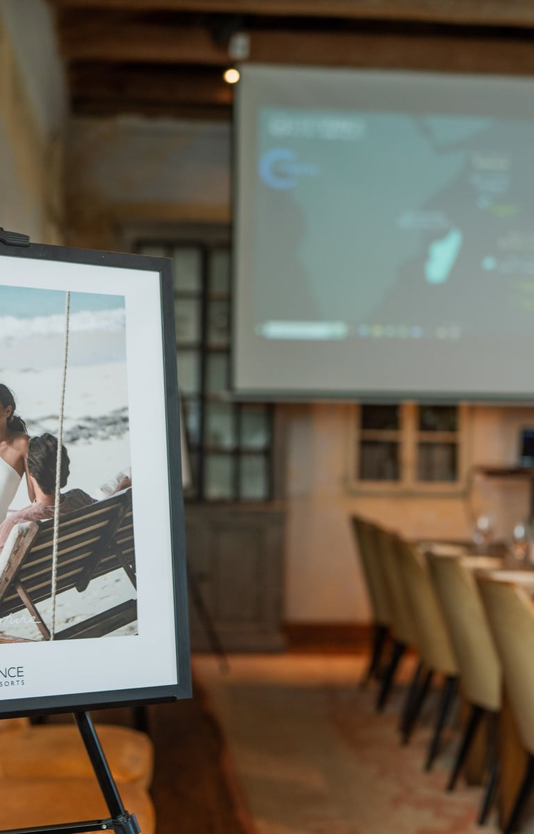 a table with a picture of a woman on it