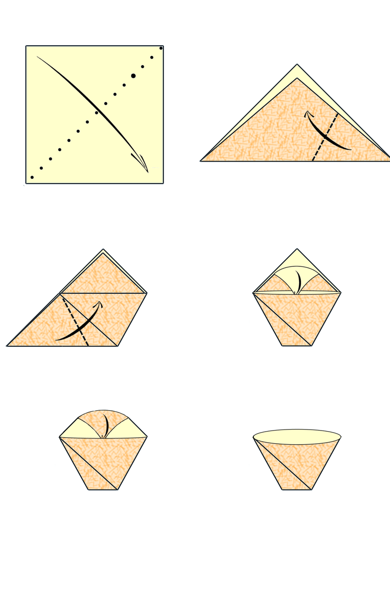 Istruzioni per creare un bicchiere di origami con la carta
