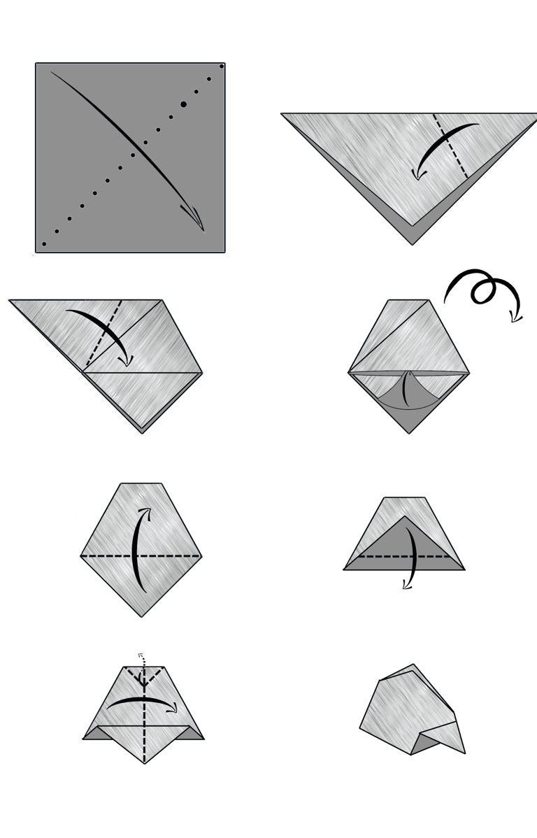 Istruzioni per creare un elmo di origami con la carta