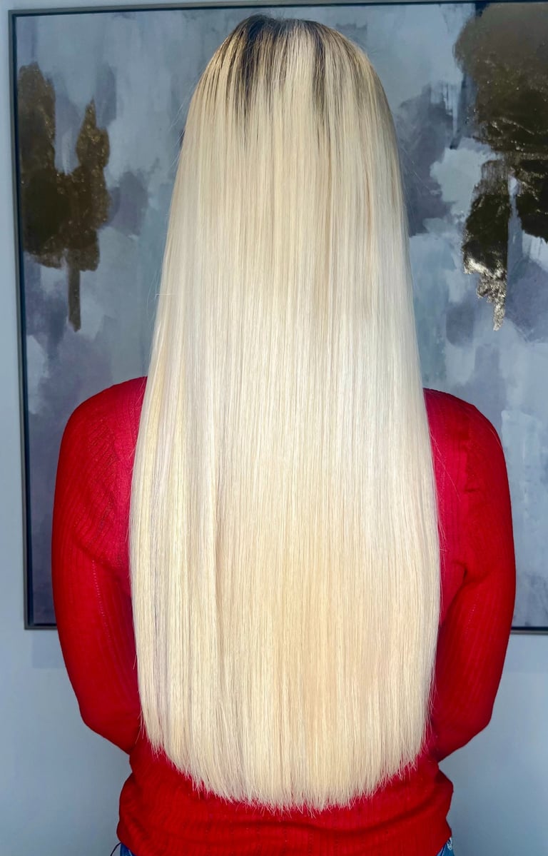 Before and after keratin bonds hair extensions St Albans