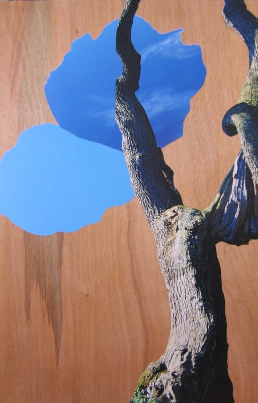 Collage du Papier et acrylique sur bois ©Maija Lyytinen