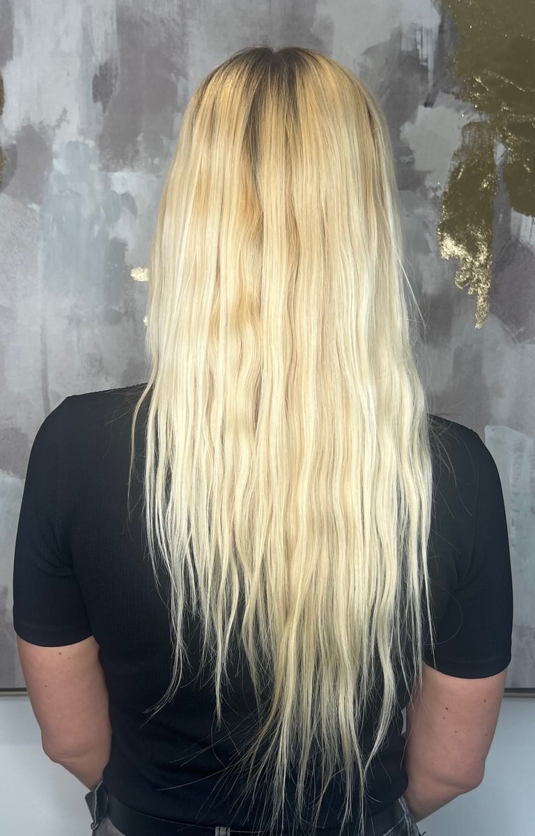 Before and after keratin bonds hair extensions St Albans