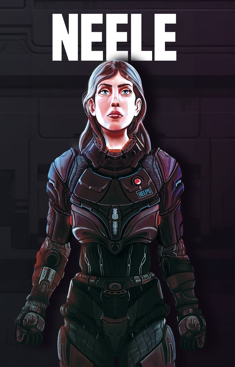 a woman in a futuristic suit with a helmet on