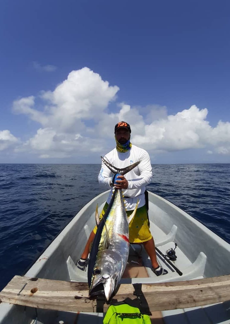 Zanzibar fishing charters, yellowfin tuna on the boat 