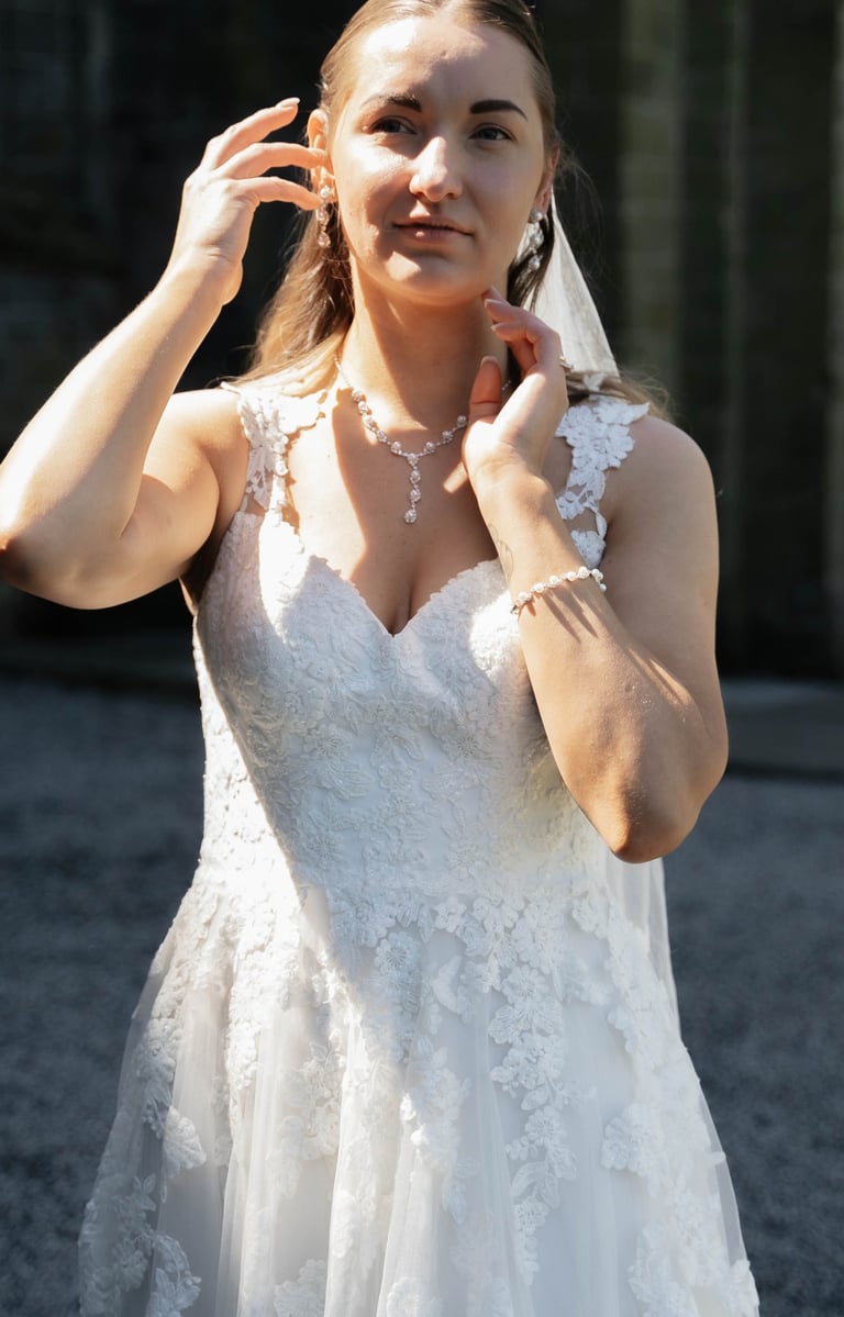 a bride in a wedding dress and veil