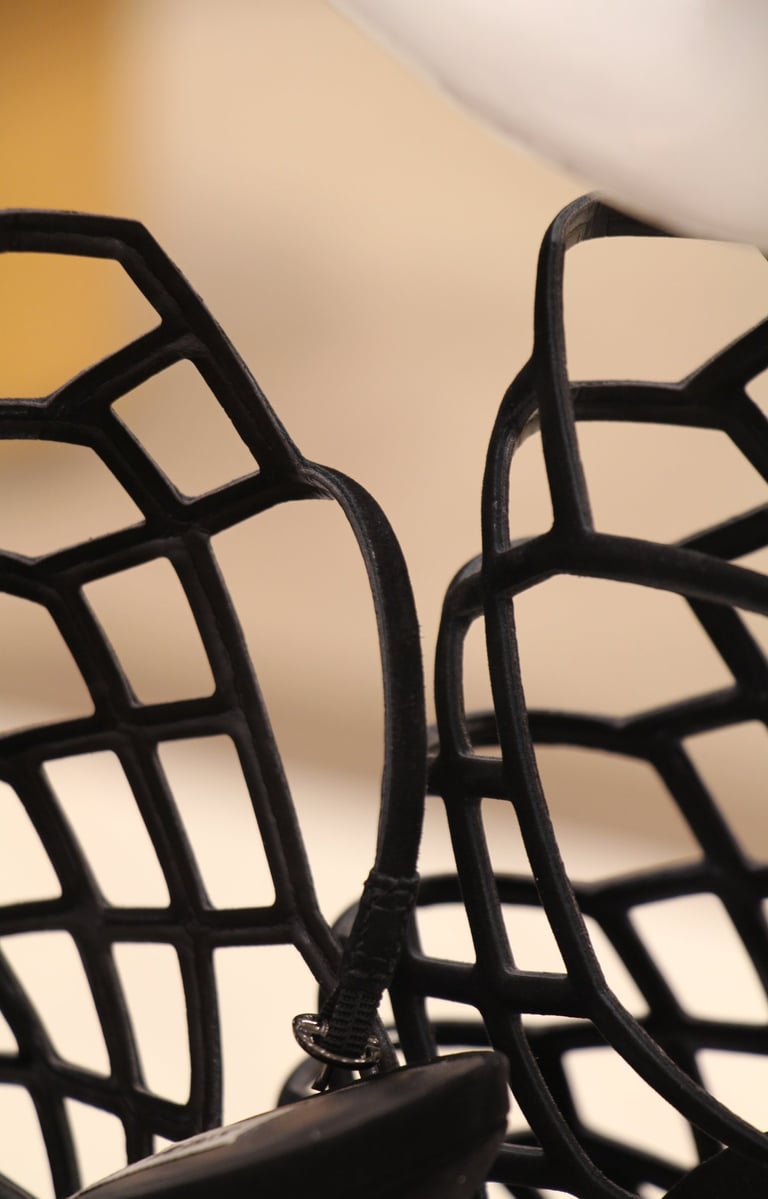 Ultra-modern women's shoes in black.