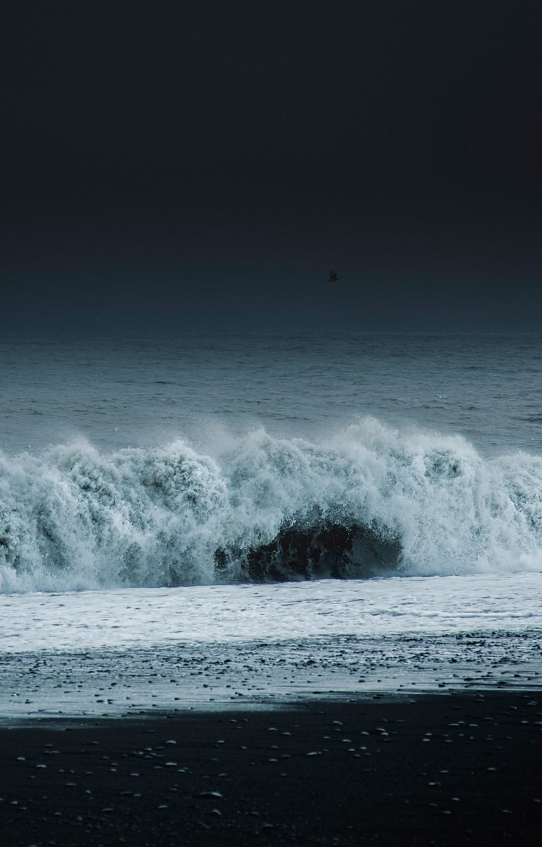 huge wave hitting the coast