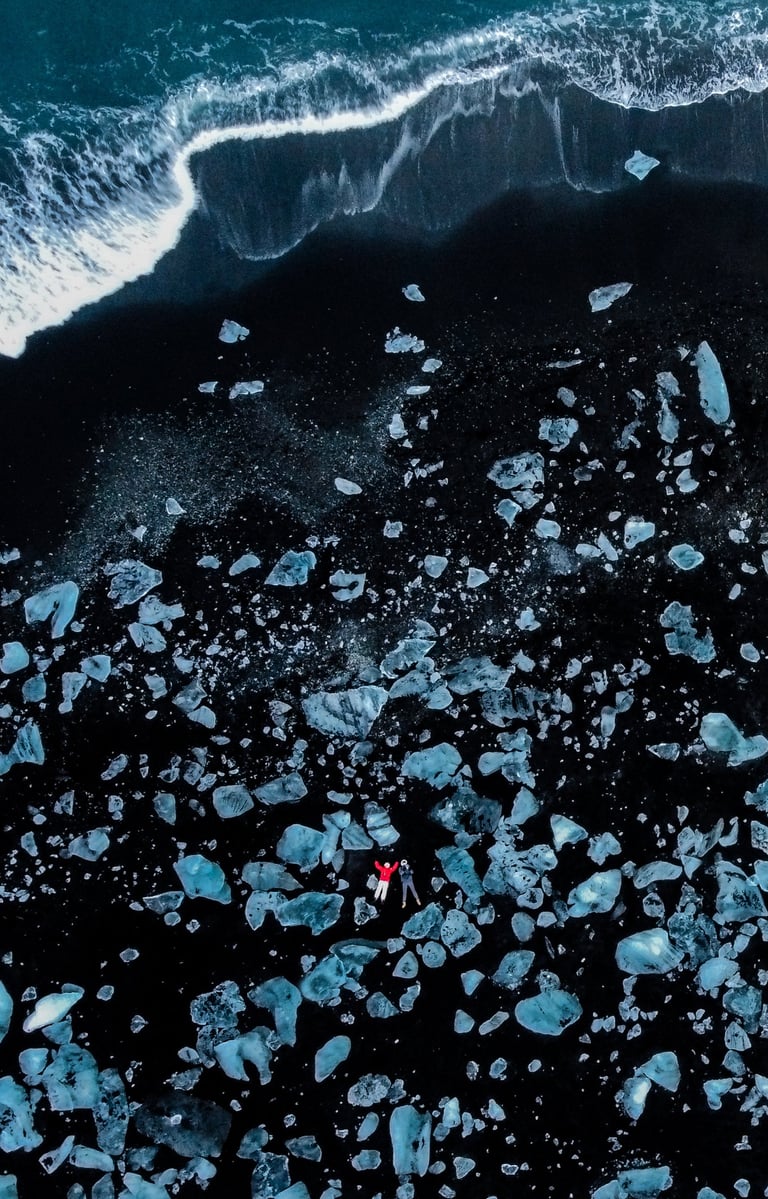 drone shot of diamond beach
