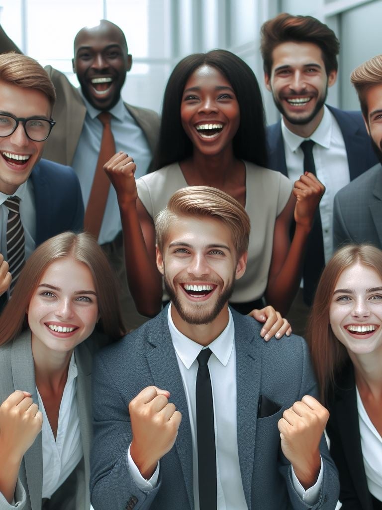 a group of business people standing in a group