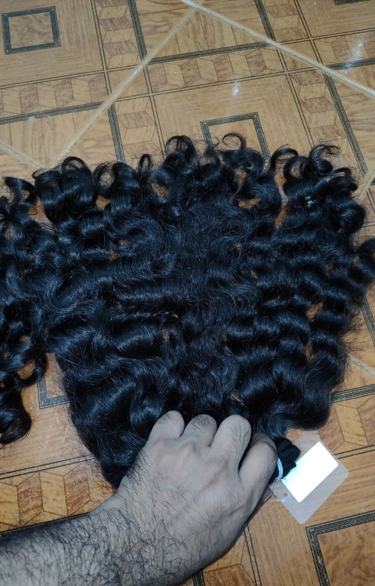 Natural South Indian curly raw human hair for wholesale
