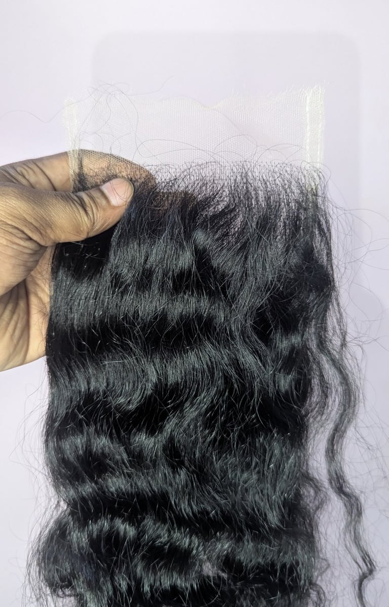 Transparent HD lace closure with natural scalp appearance and invisible hairline