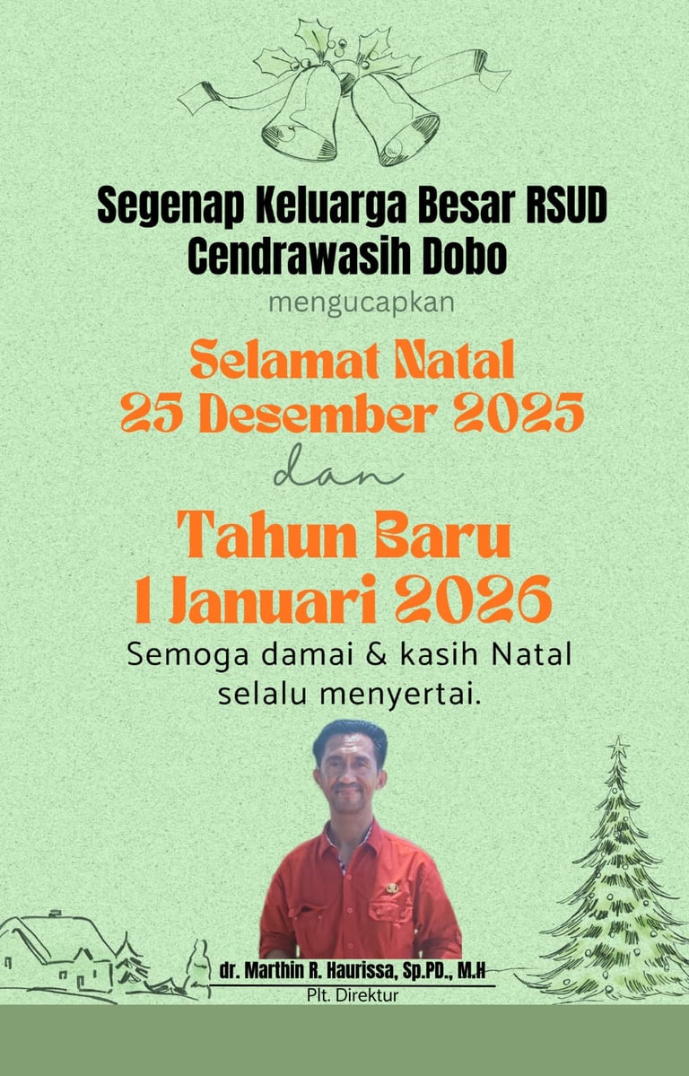Keluarga Besar RSUD Cendrawasih Dobo mengucapkan Selamat Natal & Tahun Baru
