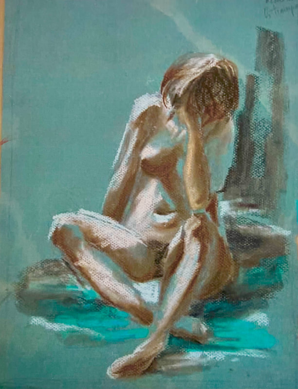 Nu Bleu, 1993 Encres ©Mireille Derbré