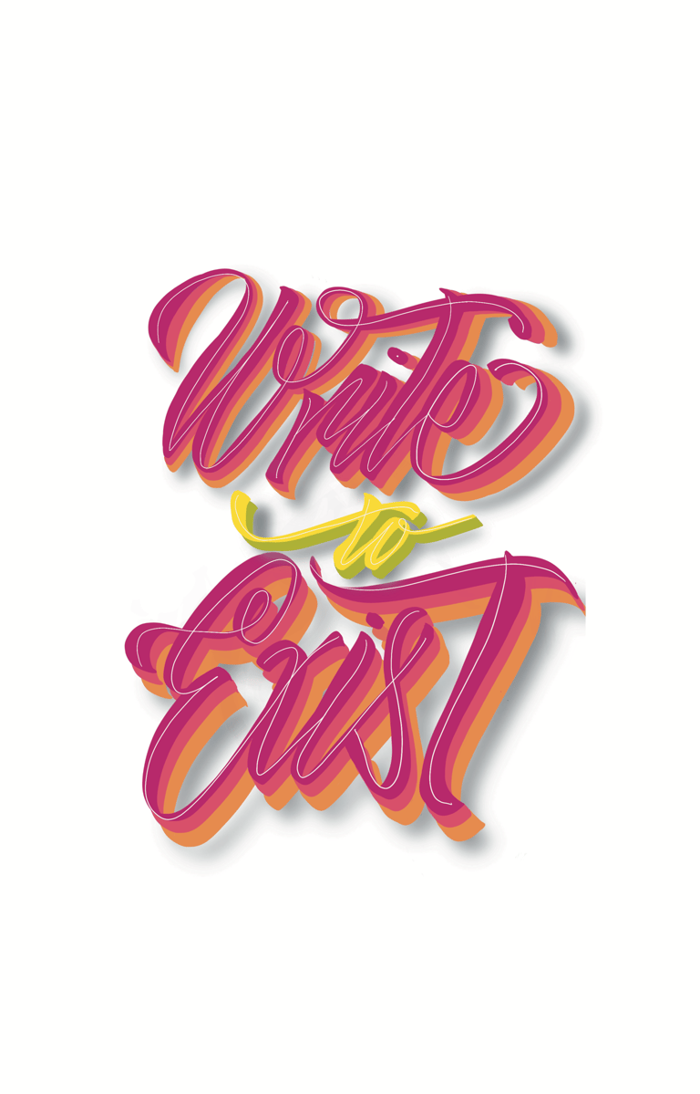 Lettering con volumen, letras bonitas, coloridas, estilo urbano y auténtico.