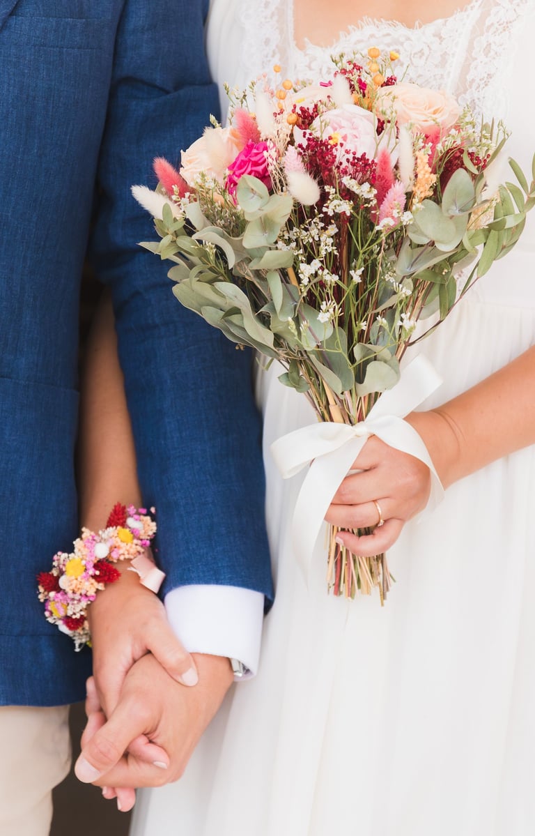 Reportage mariage 91 : bouquet de la mariée