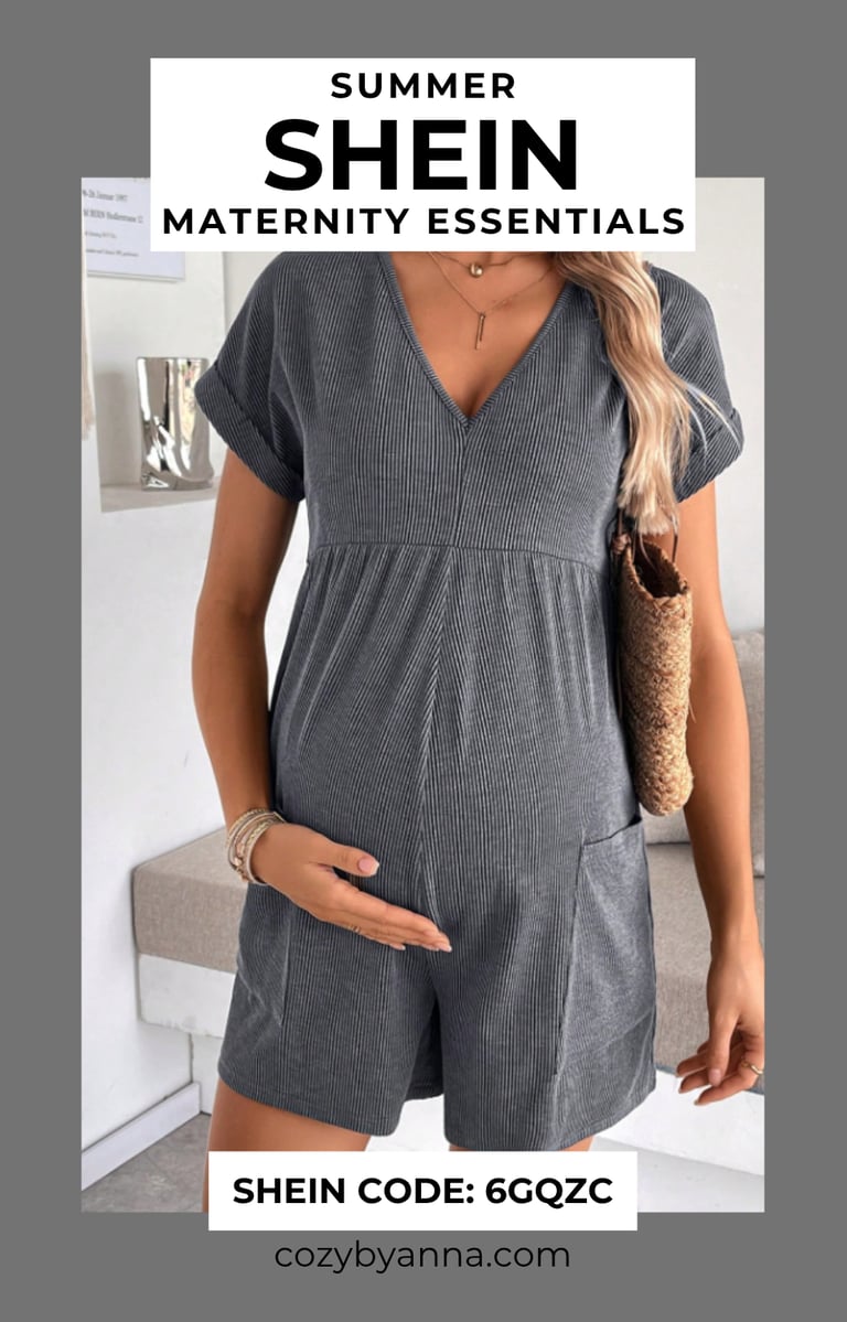Sleeveless striped maternity jumpsuit for summer – casual lightweight one-piece outfit for pregnant 