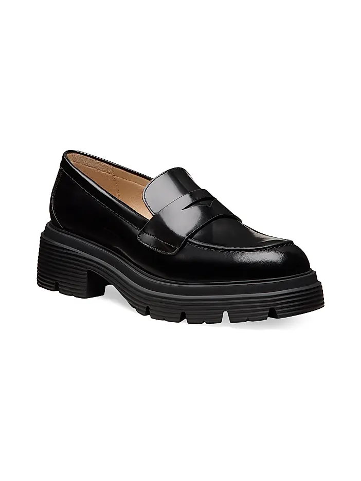black leather chunky loafers fall 2025 fashion trends street style