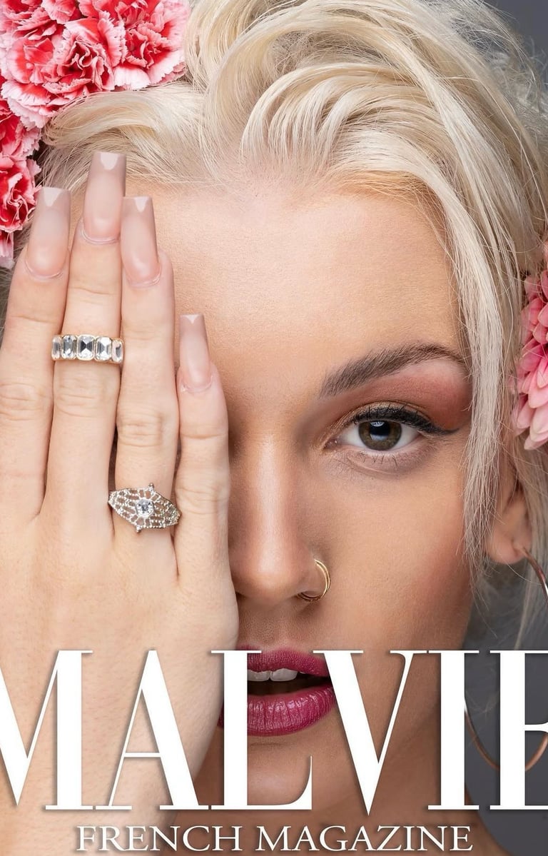 editorial hair and makeup inspired by MALVIE magazine styling